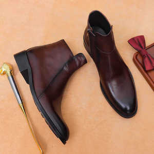 Nouvelles Bottes Classiques de Designer pour Hommes en Cuir Véritable Automne-Hiver 2025 – Confortables, Imperméables, Antidérapantes, à Enfiler, pour le Travail - Product Image 4