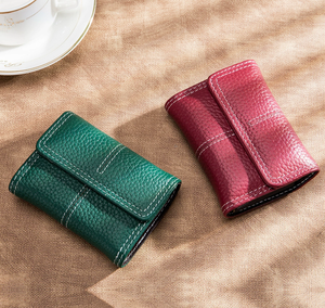 Wholesale Luxury Vintage Genuine Leather Short Wallet Colorful Designer Wallet Portable <b>Money</b> Card Holder Women <b>Coin</b> Purse <b>Bag</b> - Product Image 1