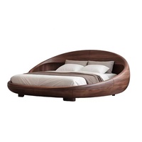 Neues chinesisch-inspiriertes nordamerikanisches Massivholz-Doppelbett mit geschwungener Form und Demontagefunktion, 1,8 m, hochwertige Schlafzimmermöbel