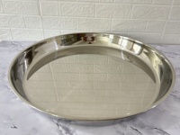 Grande assiette à gâteau en acier inoxydable épaissi, pour la maison et les restaurants, 50cm/60cm/80cm, profonde, écologique et lavable