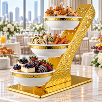 Support à gâteaux multi-niveaux en acier inoxydable doré XINGPAI pour décoration de mariage, présentoir alimentaire, buffet