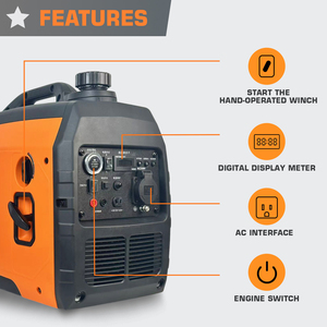 Home Lightweight 2kW <b>Gasoline</b> Generator With LED Display 10 Hour Runtime for Outdoor Use HS2250is-ED-4 User Friendly Controls Ma - Product Image 2