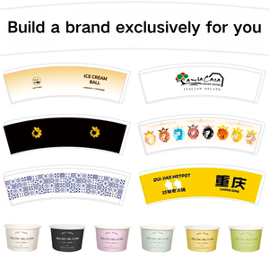 Vasos de papel desechables de pared simple de 3 oz de Xiamen para helado, sorbete, yogur helado y KakigoRi con tapa de cúpula - Product Image 5