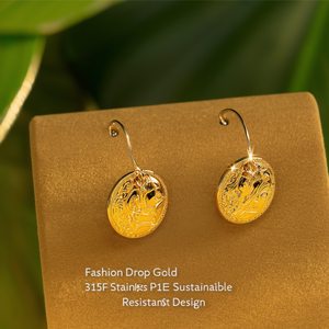 Pendientes de Moda con Baño de Oro PVD, Acero Inoxidable 316L, Diseño Sostenible y Resistente - Product Image 3