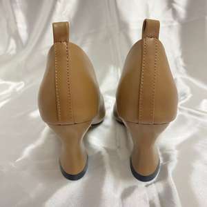 Second Layer Cow Leather Women Pumps Pig <b>Insole</b> 7cm Chunky Heel Walking Pumps Office Ladies Shoes Customize logo Factory - Product Image 2