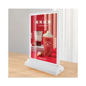 Tavolo in piedi sottile menu led poster frame LED scatola luminosa pubblicitaria