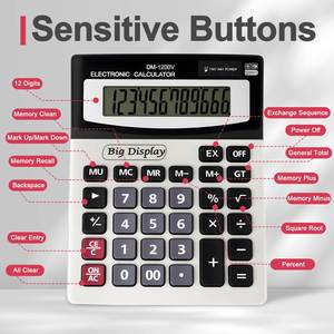 Calculadora Científica de Escritorio Grande de 12 Dígitos LL-20260626-90, Financiera, de Oficina, Contable, con Batería, Energía Solar, de Plástico, con Calendario - Product Image 4