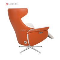 Canapé inclinable de salon et de bureau LEADCOM LS-7803 en cuir véritable moderne, à gravité zéro, pour salon et bureau