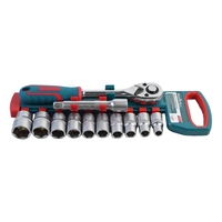 Ensemble complet de 12 douilles en plastique de 3/8 pouces, SAE et métriques, CRV, pour réparation automobile, outils à main PHIXWELL, garantie 1 an, usage domestique