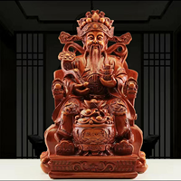 Statue de Luxe en Résine Plaqué Or du Dieu de la Richesse, Pose Assise Moderne, Feng Shui Cai Shen Ye pour la Prospérité Commerciale et la Décoration