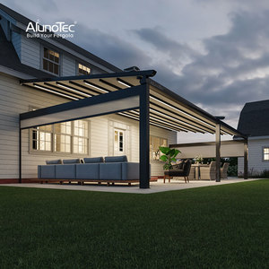 Alunotec thiết kế độc đáo hồ bơi có thể thu vào pergola mái hiên mái có thể thu vào PVC bóng râm - Product Image 4