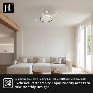 Ventilateur de plafond LED invisible rétractable de haute qualité, personnalisable, pour l'intérieur, 42W, 42 pouces, ABS, 4 pales, avec télécommande - Product Image 6