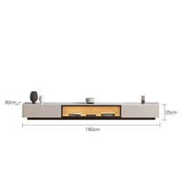 Meuble TV suspendu et table basse combinés, style minimaliste moderne, en bois massif de luxe, pour salon, compatible avec les téléviseurs de 65 pouces et plus