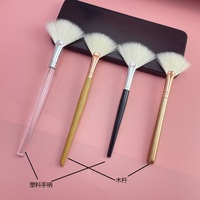 Alat Spa rambut kambing putih lembut ukuran sedang masker bening gagang plastik emas mawar hitam emas logam untuk penggunaan wajah