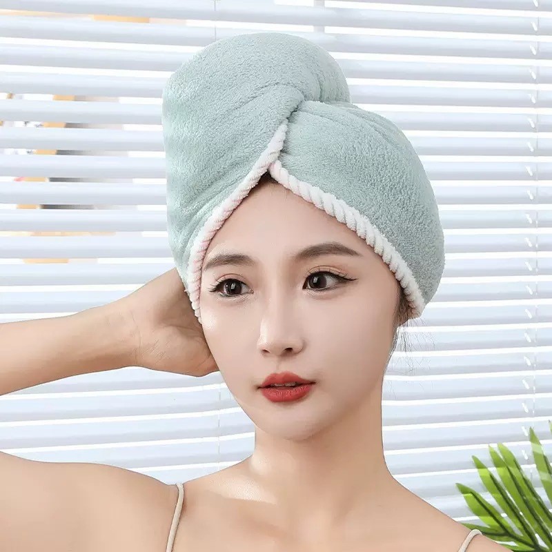 Hair drying cap [green/pink]