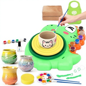 Kit de Rueda de Cerámica de Plástico <span class=keywords><strong>para</strong></span> Niños MILI, Set Completo de Pintura Eléctrica con Arcilla de Secado al Aire y Herramientas de Arte - Product Image 1
