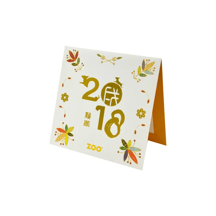 Custom design new year 3D greeting pop-up card printing with envelops