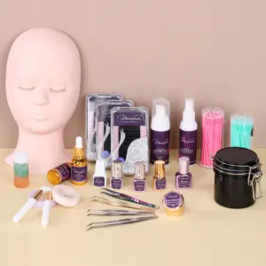 Hot Selling Wholesale Professional Custom Beginner Eyelash Kit Supplies Diy Training Eyelash Extension Kits