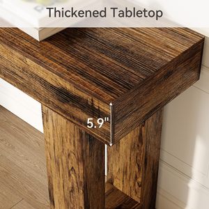 Solid wood entryway <b>table</b>, home hallway <b>table</b>, solid wood decorative shelf, simple and retro style, wall-mounted entryway <b>table</b> - Product Image 4