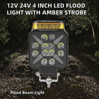 36W LED-Arbeitsscheinwerfer mit Stroboskop-Warnlicht 12V Zusatzfahrlampe für Bagger Gabelstapler Geländefahrzeuge