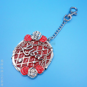 Porte-clés en métal à motif de rose, forme irrégulière, nickel brillant, résistant à l'usure, cadeau d'affaires, alliage de zinc - Product Image 2