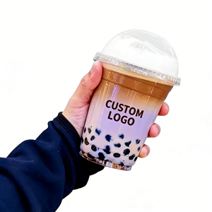 Gobelet à café à double paroi en PET avec couvercle, diamètre 90 mm, transparent, personnalisé, 16 OZ, réutilisable, fond personnalisé, logo personnalisé, 300 ML - Product Image 4