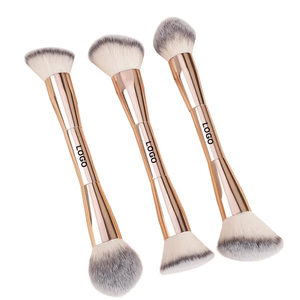 <span class=keywords><strong>Brocha</strong></span> de Maquillaje Doble de Doble Punta con Mango Metálico, <span class=keywords><strong>Base</strong></span> de Aluminio sin Costuras, Diseño Oculto, <span class=keywords><strong>para</strong></span> Corrector, <span class=keywords><strong>Base</strong></span>, Contorno y Colorete - Product Image 1