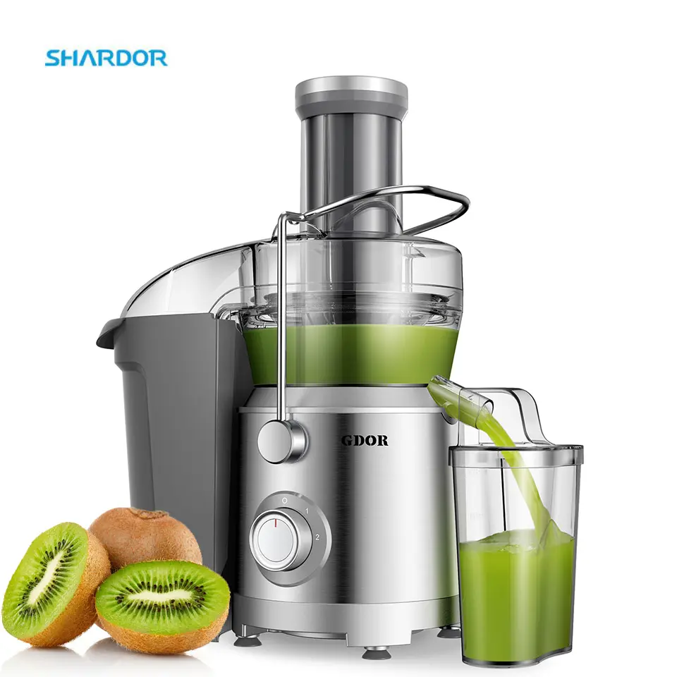 Máquina exprimidora de motor silencioso y cepillo fácil de limpiar, novedad de 2023, extractor de exprimidor completamente automático de frutas y verduras 3,2