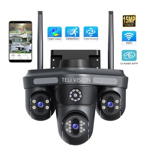 Nouvelle caméra panoramique à trois écrans, vision nocturne couleur, 15MP haute définition, WiFi 4G, étanche <span class=keywords><strong>IP67</strong></span>, prise en charge de la carte mémoire CMOS - Product Image 1