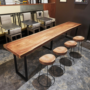 Sgabello da Bar Moderno in Legno Massello per Sala da Pranzo Commerciale, Gambe in Ferro Resistenti, Personalizzabile e Montabile a Parete per Casa e Hotel - Product Image 5