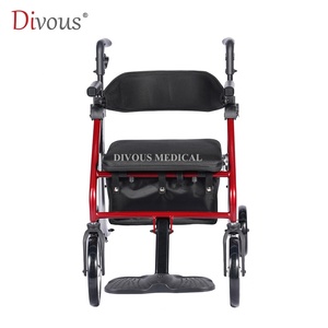 <b>Walker</b> & <b>Rollator</b> 4wheel with Seat Cane Chair Height Adjusts Walking Aid for Elderly Handicap - Product Image 3
