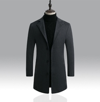 Manteau Trench Homme Hiver Qualité Supérieure OEM ODM Vente en Gros Veste d'Affaires en Laine Coupe Ajustée Boutonnage Simple Décontractée