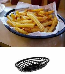 12 قطعة من البلاستيك خدمة سريع سلة غذاء أحمر أسود همبرغر الخبز صينية مطعم - Product Image 1