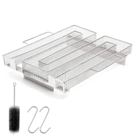 Barbecue d'extérieur fumoir à bois pour fumage à chaud/froid du saumon et de la viande, outils de cuisson en acier inoxydable résistants à la chaleur et antiadhésifs