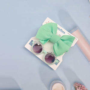 Per bambini Puff Bow copricapo Daisy Flower Girl occhiali da sole con elastico in Nylon per bambini 2 pz/set Bohemia Beach Beach occhiali da sole - Product Image 6