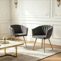 Chaise de salle à manger minimaliste italienne de luxe moderne avec dossier rembourré pour restaurant, maison, salon, fauteuil
