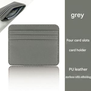 Cartera de Cuero para Múltiples Tarjetas, Colores Sólidos, Tarjetero de Cuero Sintético, Cartera con 4 Ranuras, Monedero de Bolsillo, Diseños con Logotipo Personalizado - Product Image 3
