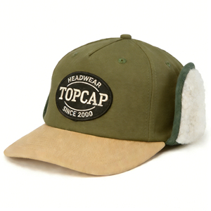 ผู้ผลิต TOPCAP หมวกฟลัปแจ็คฟอร์ดแบบโค้งเล็กน้อย คุณภาพสูง หมวกปิดหูสำหรับฤดูหนาว ผ้าฟลานเนลอุ่นๆ ผ้าฝ้าย 100% - Product Image 1