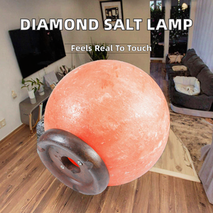 Modern Round Organic Material Carved Angel Salt Lamp with Real Touch Dimmer Switch BPA Free for Office Home Christmas - Product Image 2