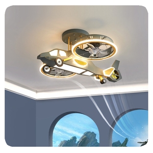 2025 New SX hiện đại thông minh điều khiển từ xa thiết kế máy bay trực thăng công nghiệp LED Đèn chùm quạt trần 30 55 ABS nhựa 3 Blades 95 - Product Image 2