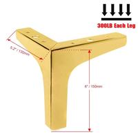 Sofa beine 6 Zoll Eisen konische Dekoration Unterstützung Hardware Gold Messing Stahl Bett möbel Füße Schrank Chrom Metall Sofa beine