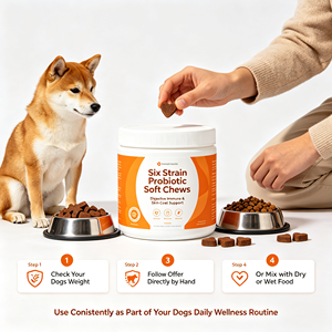 Integratore Masticabile Morbido OEM con Miscela Probiotica Naturale a Sei Ceppi per Cani: Supporta la Salute Digestiva, Immunitaria, della Pelle e del Pelo - Cura Rapida per Animali Domestici - Product Image 3