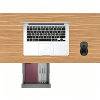 Tiroir coulissant sous le bureau JH-Mech pour bureau, noir, avec mécanisme de glissement fluide, tiroir sous le bureau en métal