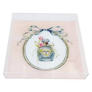 Plateau de rangement carré transparent en acrylique, 1 compartiment, pour salle de bain, maison, usage alimentaire - Product Image 3