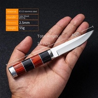 Couteau de cuisine et d'extérieur en acier inoxydable série 3Cr, fait main en Mongolie, avec manche en bois ambidextre, pour sashimi, viande, mouton et fruits