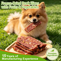 Gefreeze-droogde eendenschijfjes met fruit & groenten, hondensnoepjes, eiwitrijke kauwstaafjes voor honden, hondentrainingssnoepjes, fabriekslevering