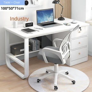 Mesa de estudio sencilla y elegante para el hogar, escritorio de ordenador para estudiantes con estantería y armarios, estudio en casa - Product Image 2