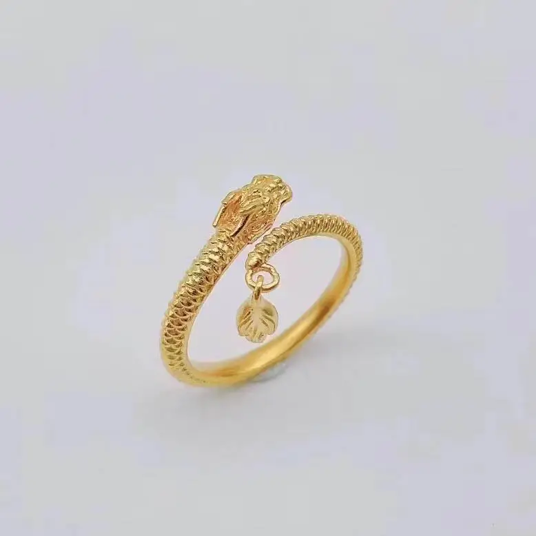 Cincin Pernikahan wanita, dengan cetakan di dalam mode mewah Au750 murni asli 18K emas perhiasan cincin Loong