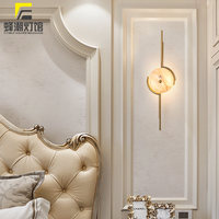 Lampe murale LED en marbre minimaliste postmoderne de luxe pour salon, chambre à coucher, éclairage de chevet