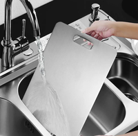 Planches à découper en acier inoxydable, planche à découper double face, planche à découper en titane pour la cuisine, logo personnalisé OEM